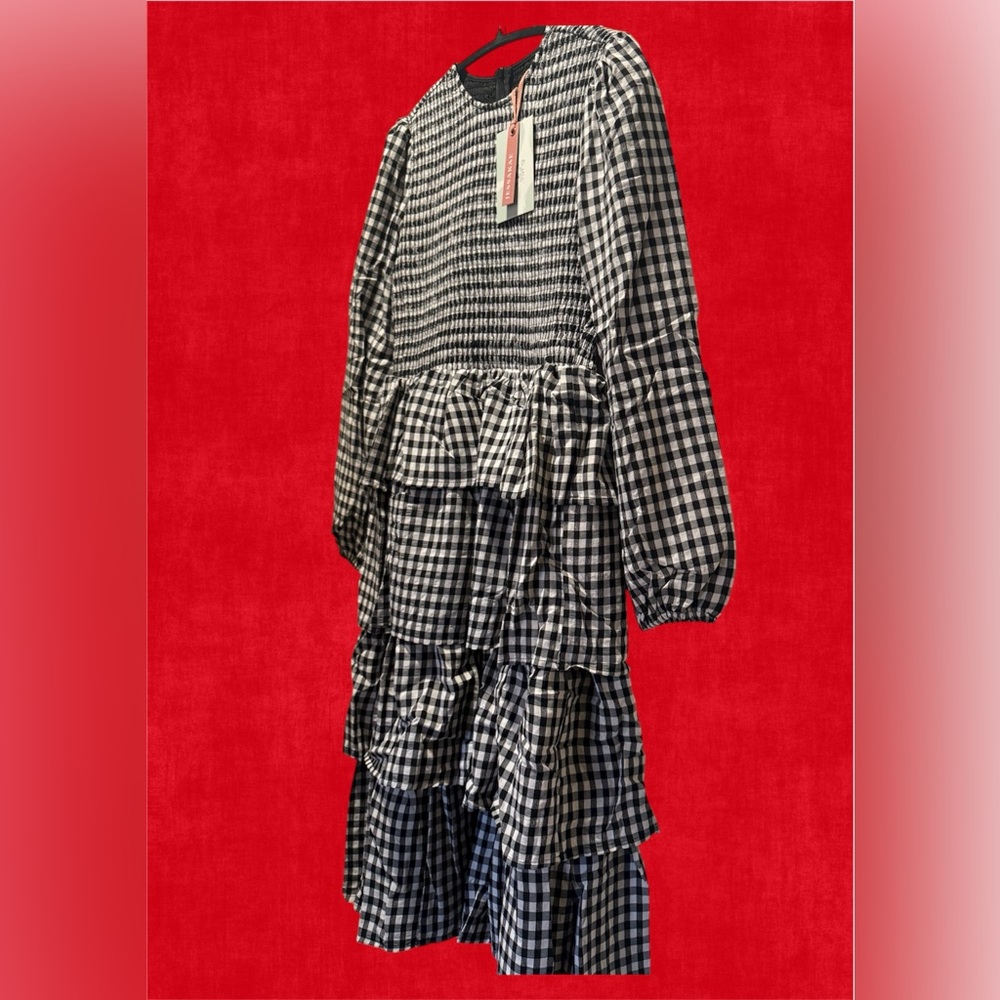 JessaKae Gather Smocked Gingham Dress - NWT - Picture 8 of 9